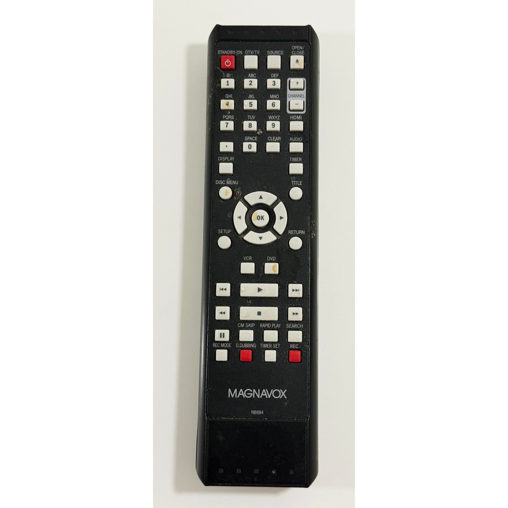 Magnavox Remote Control Universal‎ Black NB884 DVD VCR Replacement